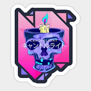 candle inside the skull Sticker